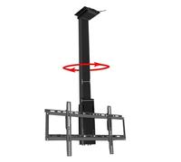 Motorized TV Ceiling Mount for 32-75 Inch TVs 360° Manual Rotation Adjustable Bracket with Remote Control Electric TV Lift Stand for Home Theater & Entertainment