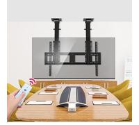Motorized TV Floor Stand Lift for 30-70 Inch Flat and Curved TVs, Retractable Remote and Switch Control, Automatic Height Adjustment