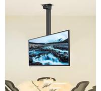 Motorized Tv Lift Stand - 360°Rotating Ceiling Mount For 32-75 Inch Tvs, Telescopic Electric Drop Down Tv Holder With Remote Control, Adjustable Floor Stand