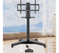 Motorized TV Lift Stand - Adjustable Rolling Cart for 32-75 Inch TVs with Memory Function & 3 Storage Shelves, Perfect for Home & Office Use, Electric TV Stand on Wheels