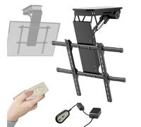 Motorized TV Lift Stand with 0-85° Angle Adjustment, Electric Ceiling Mount for 32-70 Inch TVs, Flip Down Bracket with Wireless Remote & Manual Control