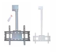 Motorized TV Mount Adjustable Electric Ceiling TV Lift with Remote Control Telescopic TV Riser Low Profile Compatible for Flat Screen TVs Space saving Design.