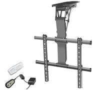 Motorized TV Mount Hidden Ceiling Bracket for 32 65 Inch TVs Adjustable 0 85° Foldable Support Dual Control Space Saving Design