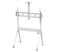 Motorized TV Stand with Wheels, Interactive Whiteboard Stand for 55-100 Inch TVs, Manual Height Adjustable TV Cart, 120kg Load Capacity, Lockable Wheels, Ideal for Classroom & Office Use