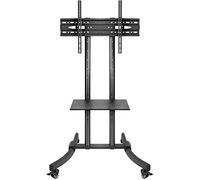 Motorized Universal Swivel TV Stand - Stainless Steel Floor Bracket for 60-80 Inch TVs Adjustable Tripod Design Black - Perfect for Home Theatre and Entertainment Spaces