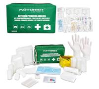 Motorkit First Aid Kit for Cars and Lorries, DIN-Approved Emergency Kit with 4 Compartments, Includes Thermal Blanket, Face Masks, Bandages and Scissors