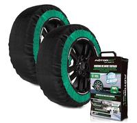 Motorkit Set of 2 Textile Snow Chains Ice Grip Size M. EN 16662-1 Certified. Easy and Quick to Install. Safe Driving on Ice and Snow