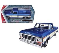 Motormax 1979 Ford F-150 Pickup Truck 2 Tone, Blue with Cream 79346AC-BLCRM - 1/24 Scale Diecast Model Toy Car