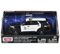 Motormax 2022 Ford Police Interceptor Utility LAPD (Los Angeles Police Department) Black and White Law Enforcement and Public Service Series 1/43 Diecast Model Car