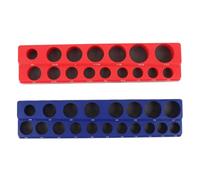 MotorMinds 1/2 Inch Drive Magnetic Socket Organizer Powerful Magnet Metric SAE Socket Holder Trays 2pcs