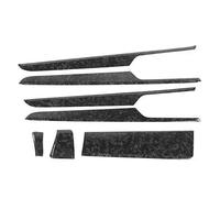 MotorMinds 7pcs Carbon Fiber Door Panel+Dashboard Decoration Kit Marble Forged Style Fit for Porsche 2018-2020 LHD