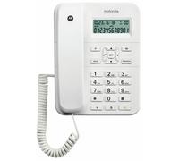 Motorola Voice - CT202 Corded Telephone, 10 Memory Keys, Hands-Free Speakerphone, Music on Hold, Caller ID, Last Number Redial - White