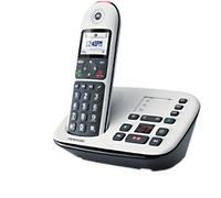 Motorola Cd5011 Single Big Button Dect With Answer Machine - Hac And Amplified Ring Tone, White