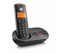 Motorola E211 Cordless Landline House Phone, Home Phone, Answer Machine, Nuisance Call Blocking, Do Not Disturb Button, Amber Backlit Display, Single Handset Pack