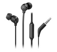 Motorola Earbuds 3-S Wired Earbuds with Microphone - Corded in-Ear Headphones, Comfortable Lightweight Silicone Ear Buds, Non-Tangle Flat Cable, 9.4mm Drivers Clear Bass Sound - Black