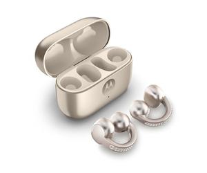 Motorola moto buds loop Headset Wireless Ear-clip-on Calls/Music/Sport/Everyday Bluetooth Beige with crystals by Swarovski