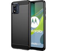 Motorola Moto E13 Carbon Fibre Case [Stealth Case] Flexible, Shockproof, Ultra Slim, Soft TPU Protective Shell Cover with Carbon Fibre Detailing