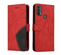 Motorola Moto E20 / E30 / E40 Wallet Case, Soft Leather Wallet Case Flip Folding Shockproof Cover with Card Slots Stand Magnetic Protective Compatible with Moto E20 / E30 / E40 Phone Case, Red