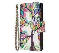 Motorola Moto G22 Phone Case, Multi-functional Shockproof Flip Zipper Pocket PU Leather Wallet Cover with Magnetic Bumper Folio Back Cover Protective Cases for Motorola Moto G22 The Tree of Life