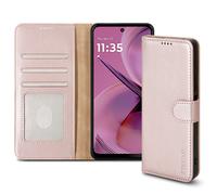 (Motorola Moto G55, Pink) For Motorola Moto G55 Leather Book Flip Wallet Case