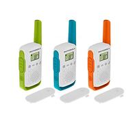 Motorola Moto T42 Talkabout PMR446 2-Way Walkie Talkie Portable Radio’s (One Pack of 3), Green, Blue and Orange