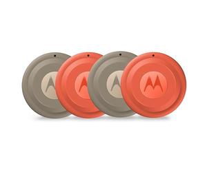 Motorola Moto Tag 2 (4-Pack), Android Tracker, Bluetooth Channel Sounding + UWB, IP68 Protection, Long Battery Life, Pantone Arabesque & Laurel Oak