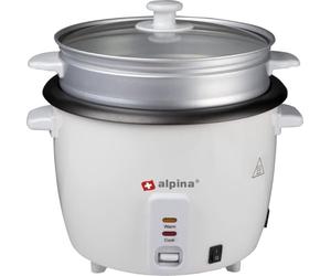 Motorola Nursery Alpina BSJ18-ZPDA Rice Cooker, 1.8 Litres, 700 Watt, with Cooking and Heat Indicator Light, White