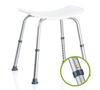 Motorola Nursery Vivamore Shower Stool Non-Slip Shower Chair Height Adjustable Maximum 150 kg Plastic White