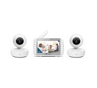 Motorola Nursery VM36XL 2-Camera Video Baby Monitor, 1000ft Range no WiFi 2.4 GHz Wireless, 5" Screen, 2-Way Audio, Pan/Tilt/Zoom, Sensor, Lullabies, Night Vision