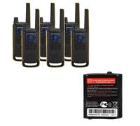 Motorola T82 Extreme Six Pack + 6 x Spare Batteries Licence-free, IPX4 and robust two-way radios, with accessories and carry case