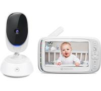 Motorola Nursery VM75 Video Baby Monitor 5.0" color display- Two-Way Talk - Infrared night vision-Zoom, remote PAN - No Wifi - long range-Secured Transmission-Temperature Sensor - Soothing Sounds