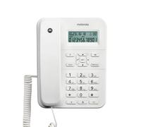 Motorola Voice - CT202 Corded Telephone, 10 Memory Keys, Hands-Free Speakerphone, Music on Hold, Caller ID, Last Number Redial - White