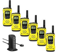 Motorola Waterproof Walkie Talkie Two Way Radio H20 T92 PMR446 - Six Pack Including Multi Dock USB Charger UK Plug