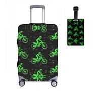 Motorradss Elastic Suitcase Protective Cover + Luggage Tag Set of 2 Suitcase Cover Luggage Cover Luggage Cover Washable Print Luggage Cover 18-32 Inches, R6, S(19-21In）, Suitcase cover