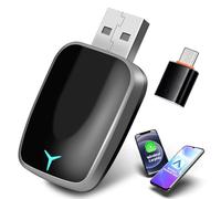 Motorsi Wireless Carplay/Android Car Adapter, 2-in-1 Converts Factory Wired to Wireless Carplay Dongle for Plug & Play Carplay Android Car with A-pple Phone iOS 10+/Android 11+ USB C