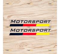 Motorsport Lettering German Flag Stripes Racing Car Sticker Decal Vinyl - Pair Mirror Images Reversed Black + Tricolor 20.3cm - Fit for VW BMW Benz Audi