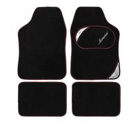 Motorsport Universal PVC Backed Car Mat Set, Black/Red, 4 Pieces