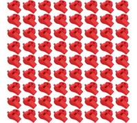 Mototo 72 PCS Plastic Whistle for Coach with Lanyard Loud Crisp Sound Sports Referee Whistle Multicolor Bulk for Adults Coaches Referees Teachers Officials Polices, Red