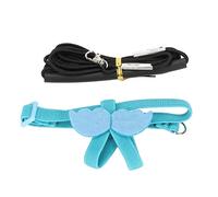 MOTOULAX Elastic Bird Leash Harness Easy to Carry Adjustable Lightweight Portable Parrot Flying Leash with Cute Wings (Blue)