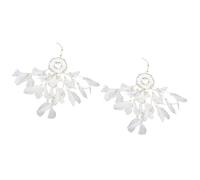 MOTOULAX White Plastic Battery Operated Dream Catcher with LED Light Chain Hanging Shelf Decoration