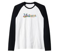 Motown Detroit Music History Tie Dye Vintage Varsity Raglan Baseball Tee
