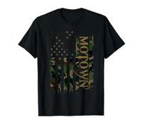 Motown United States Distressed Camo w US Flag T-Shirt