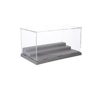 Motowolf Black/Grey Minifigure Display Case Box with 3 Movable Shelves Dustproof Storage for Bricks Blocks Toys ,Models Minifigures (10x6.1x5.5") (Grey)