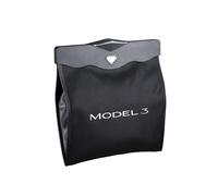 Motrobe Tesla Model 3 Trash Can 2017-2023 Garbage Bag [Magnetic+LED 2-in-1] Waterproof Backseat Hanging Garbage Bin with 2.5 Gallons Faux Leather Model 3 Interior Accessories