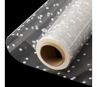 Motroce Clear Cellophane Wrap Roll, 100 Ft x 34 In White Dot Florist Paper Wrapper, Transparent 3Mil Thicker Cellophane Roll, Gift Baskets Wrap Cellophane Film for Gifts, Flowers, Christmas Wrapping