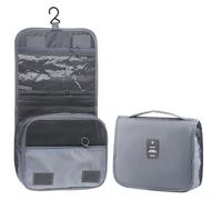 Motroce Foldable Hanging Travel Toiletry Bag, Wash Bag, Waterproof Portable Travel Bags, Multifunction Travel Makeup Cosmetic Bag Organizer with Hanging Hook, Grey, Common