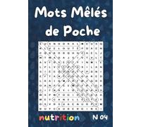 mots mêlés de poche nutrition sur la Nourriture : mots mêlés junior | Numéro 4 | mots mêlés adultes de poche | idée de cadeau femme et homme