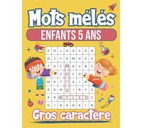 Mots mélés enfants 5 ans: Mots mêlés pour enfants avec solutions et gros caractères | Entraîne la mémoire et la logique | idée de cadeau fille et garçon