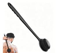 Motswedi Back Brush with Long Handle, Cream Aid for Back, Exfoliating Brush, Back Cream Aid, Massage, Silicone Body Scrubber for Sensitive Skin, Women and Men, Black