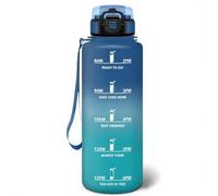 Motswedi Drinking Bottle 1500 ml, Leak-Proof, BPA-Free, Motivational with Time Marking, Water Bottle with Straw Blue & Teal Green